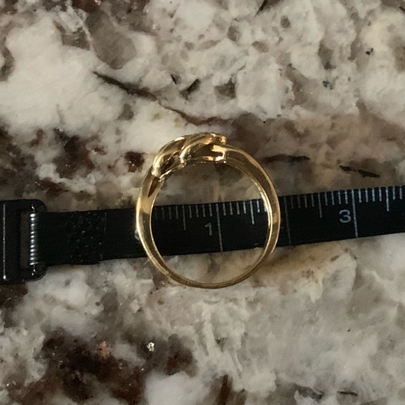 Vintage 14K Gold Diamond Double Heart Ring, Handmade, Stamped, Approx. Size 7.5 - Picture 4 of 10